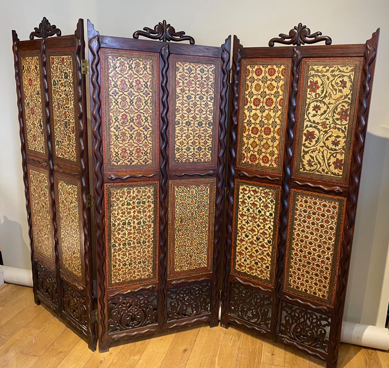 Anglo-Indian Folding Screen