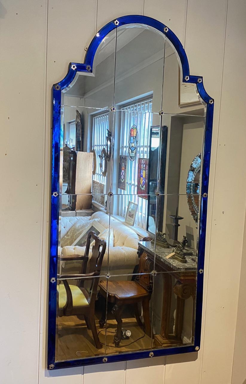 Art Deco Blue Border Mirror