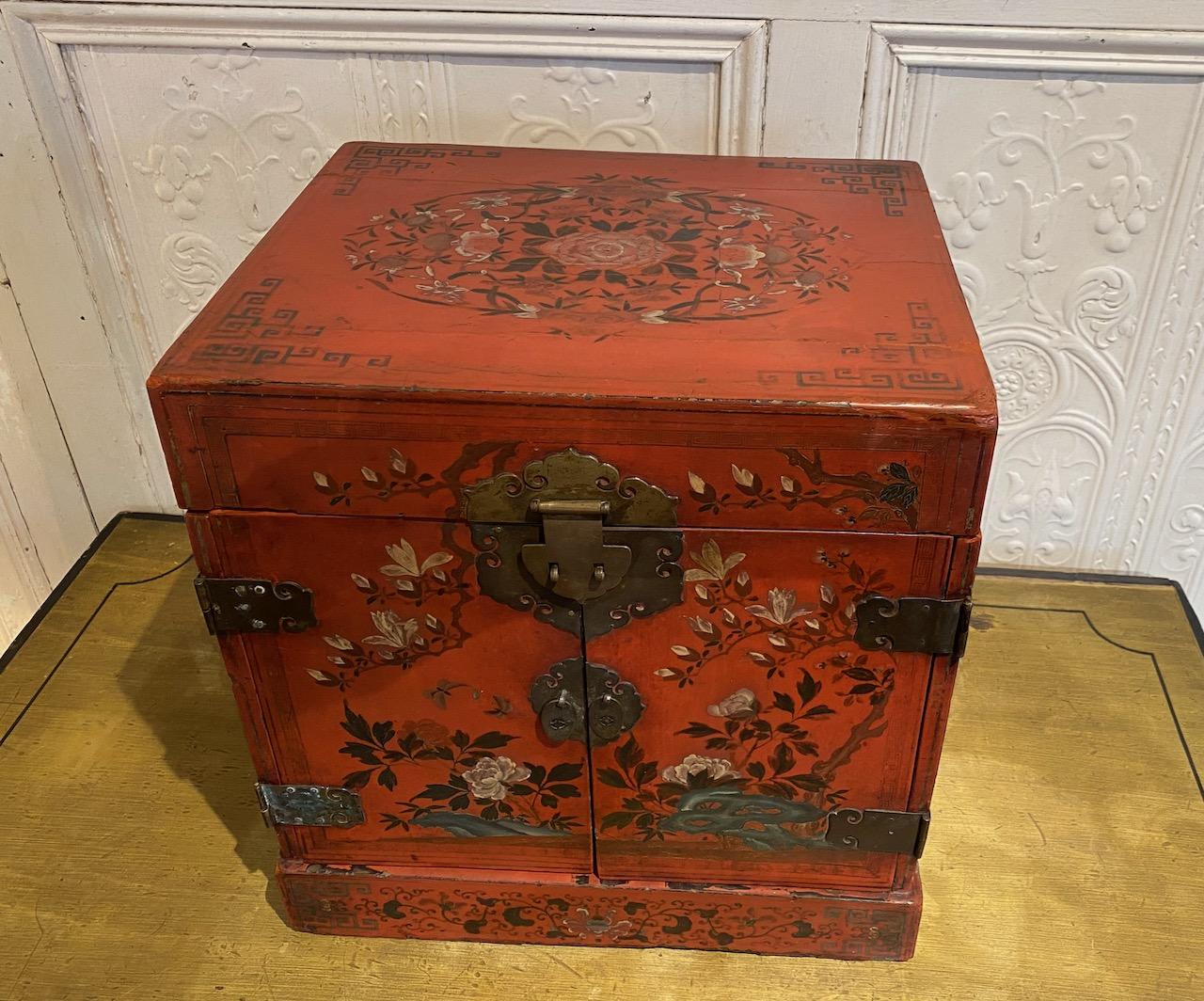 Chinese Cinnabar Lacquer Table Cabinet
