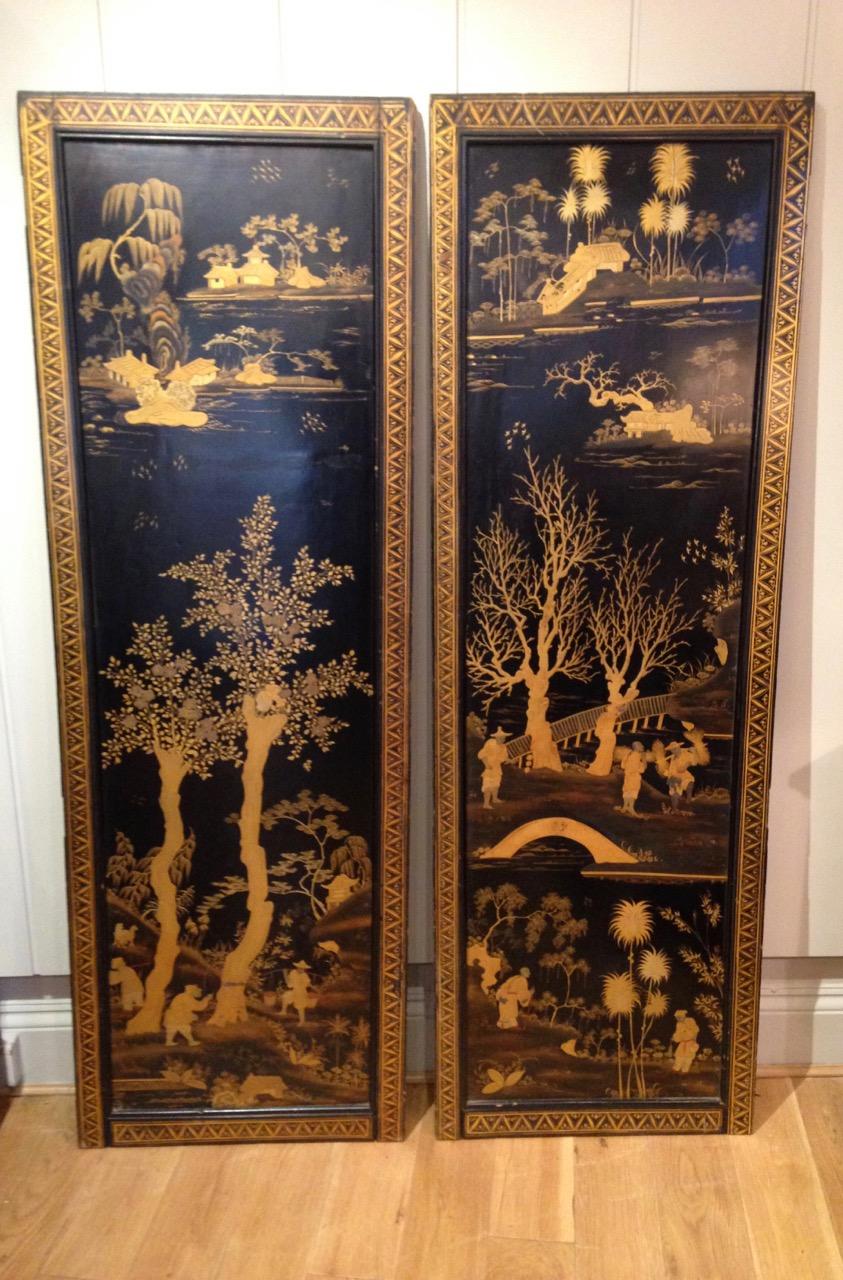 Chinese Export Lacquer Panels
