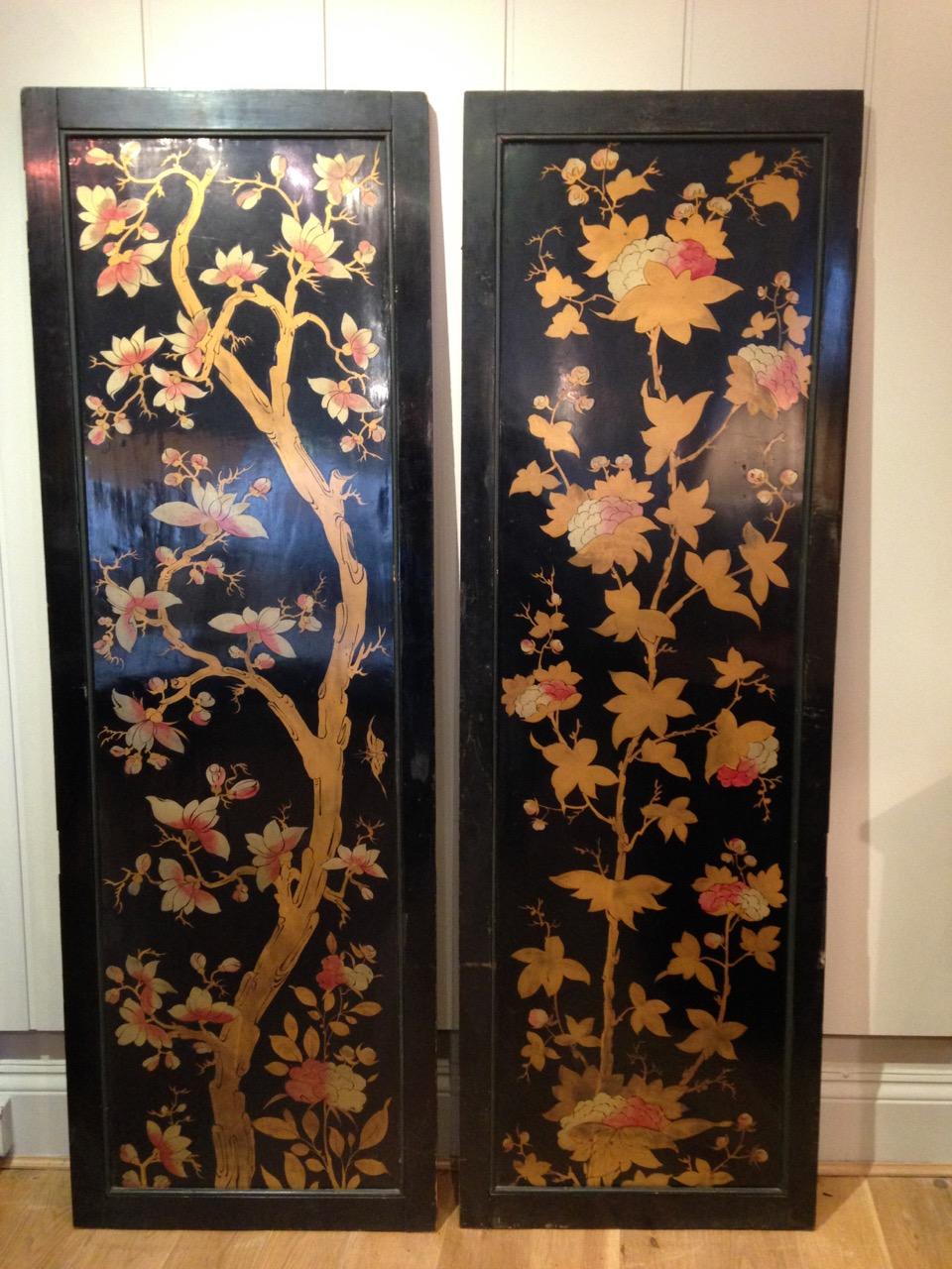 Chinese Export Lacquer Panels