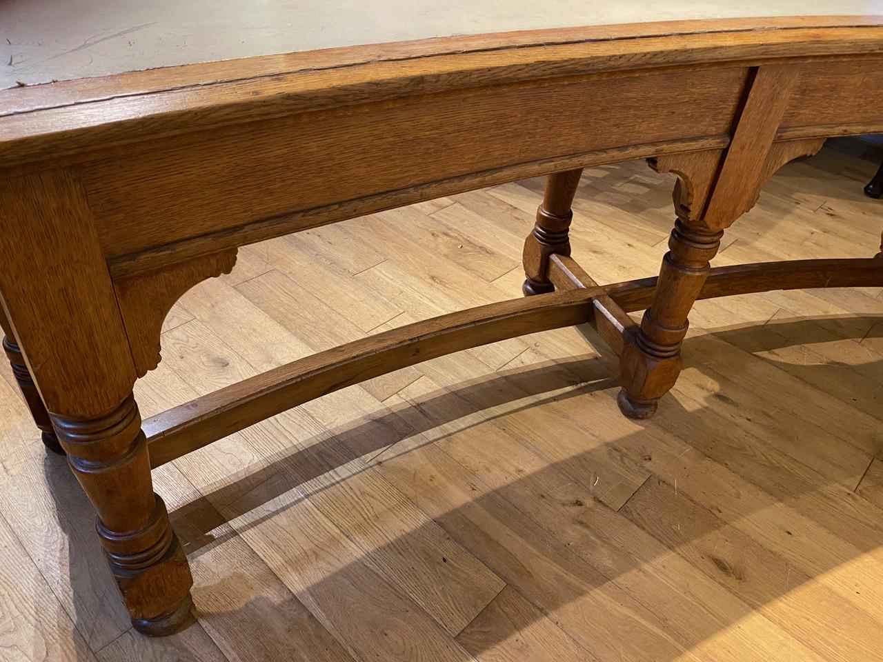 Curved Oak Library Table