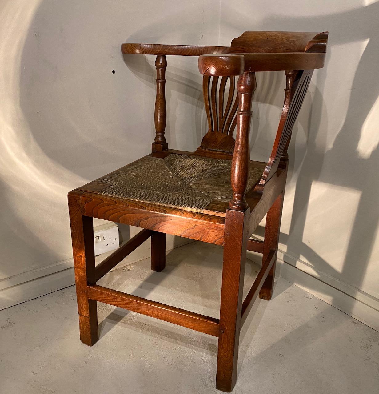 George III Elm Corner Chair