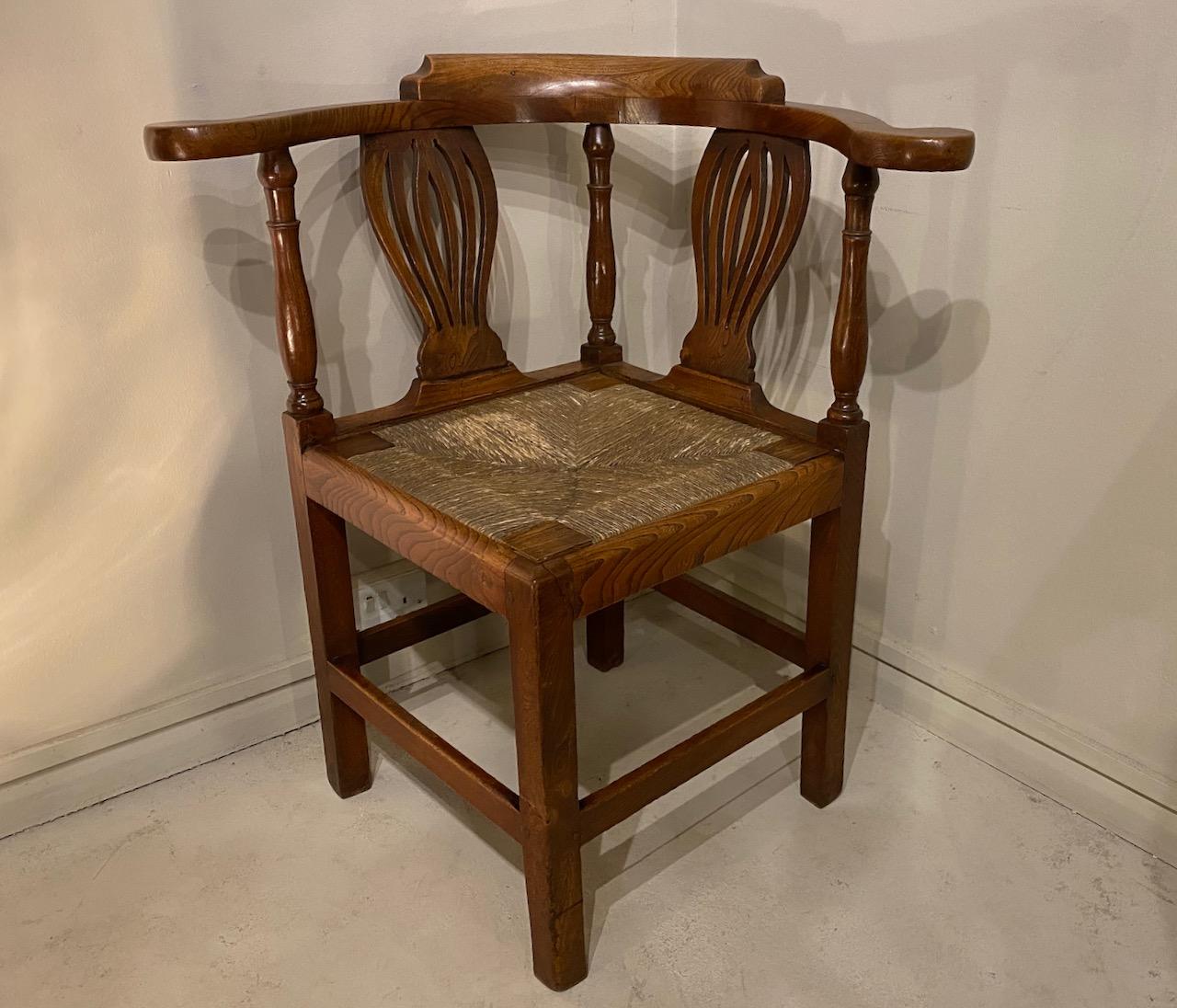 George III Elm Corner Chair