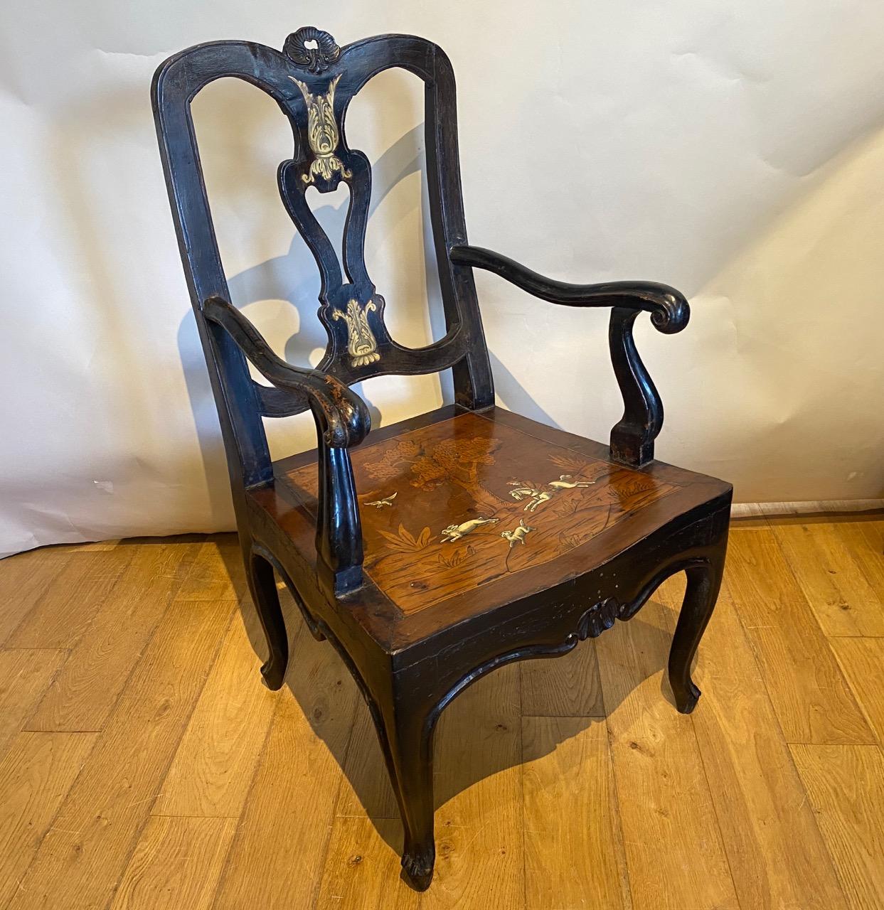 Italian Marquetry Chair