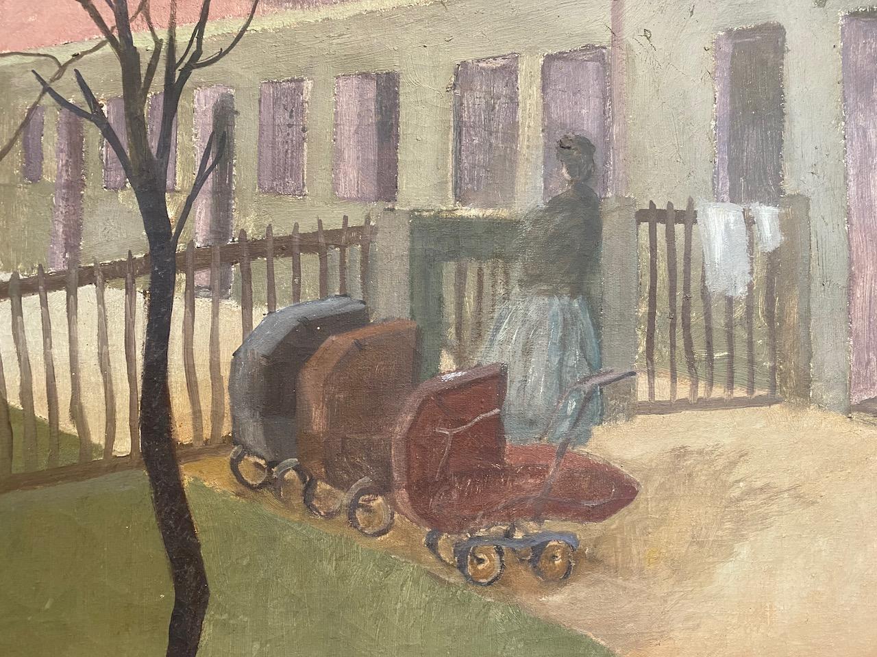 Oil on Canvas of an Suberban Nursery