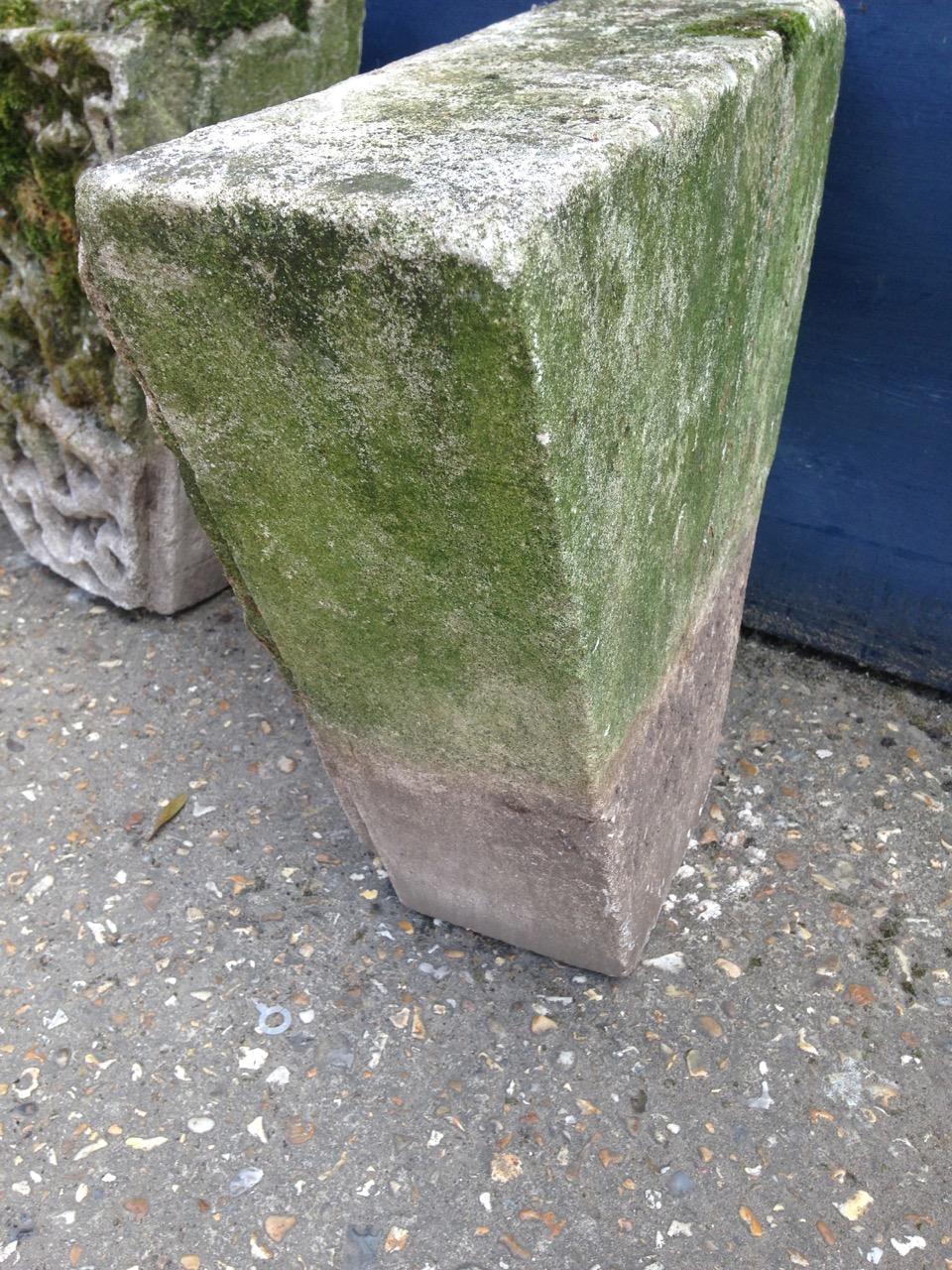 Pair of Carved Limestone Key Stones