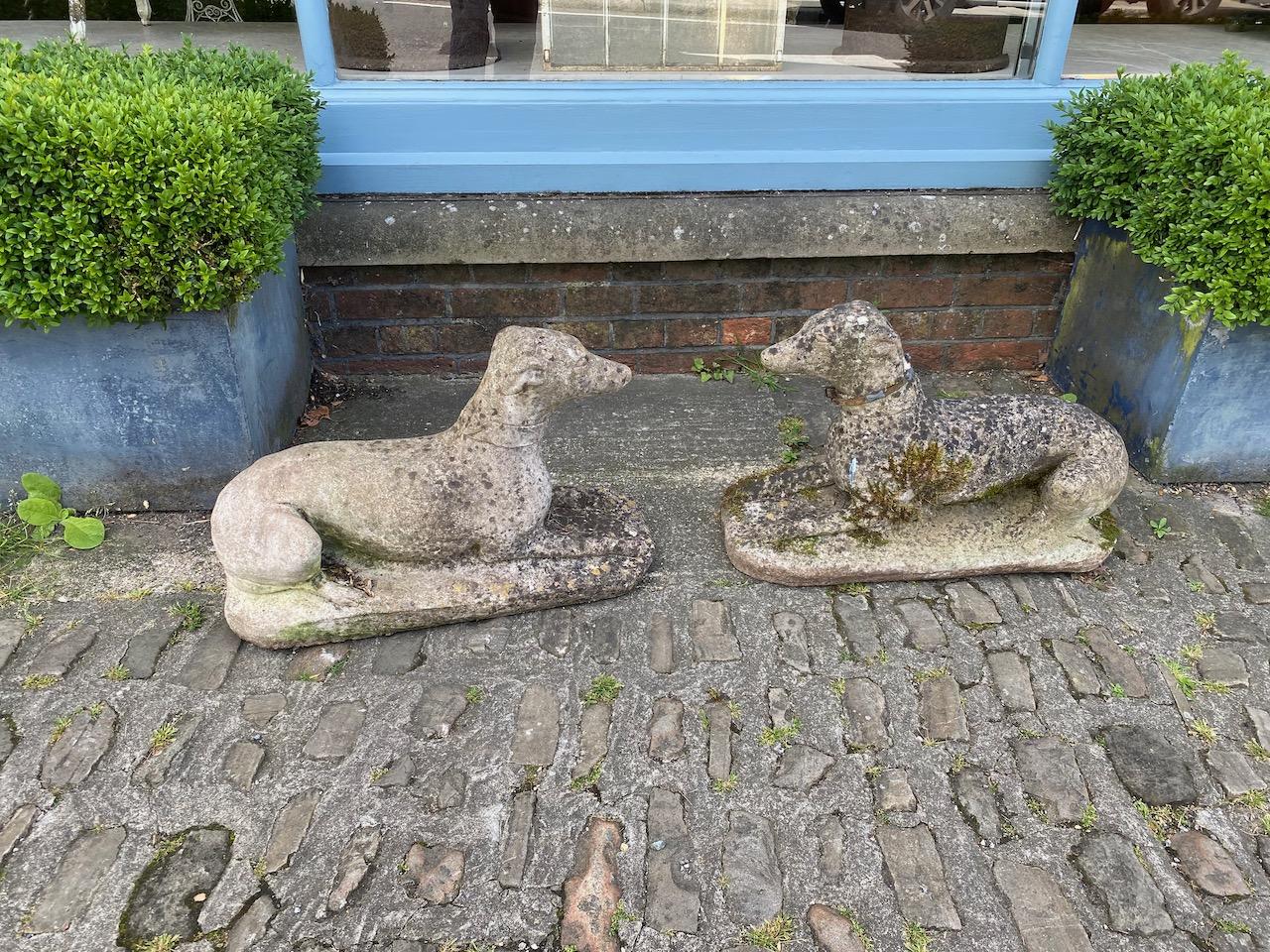 Pair of Composition Stone Whippets