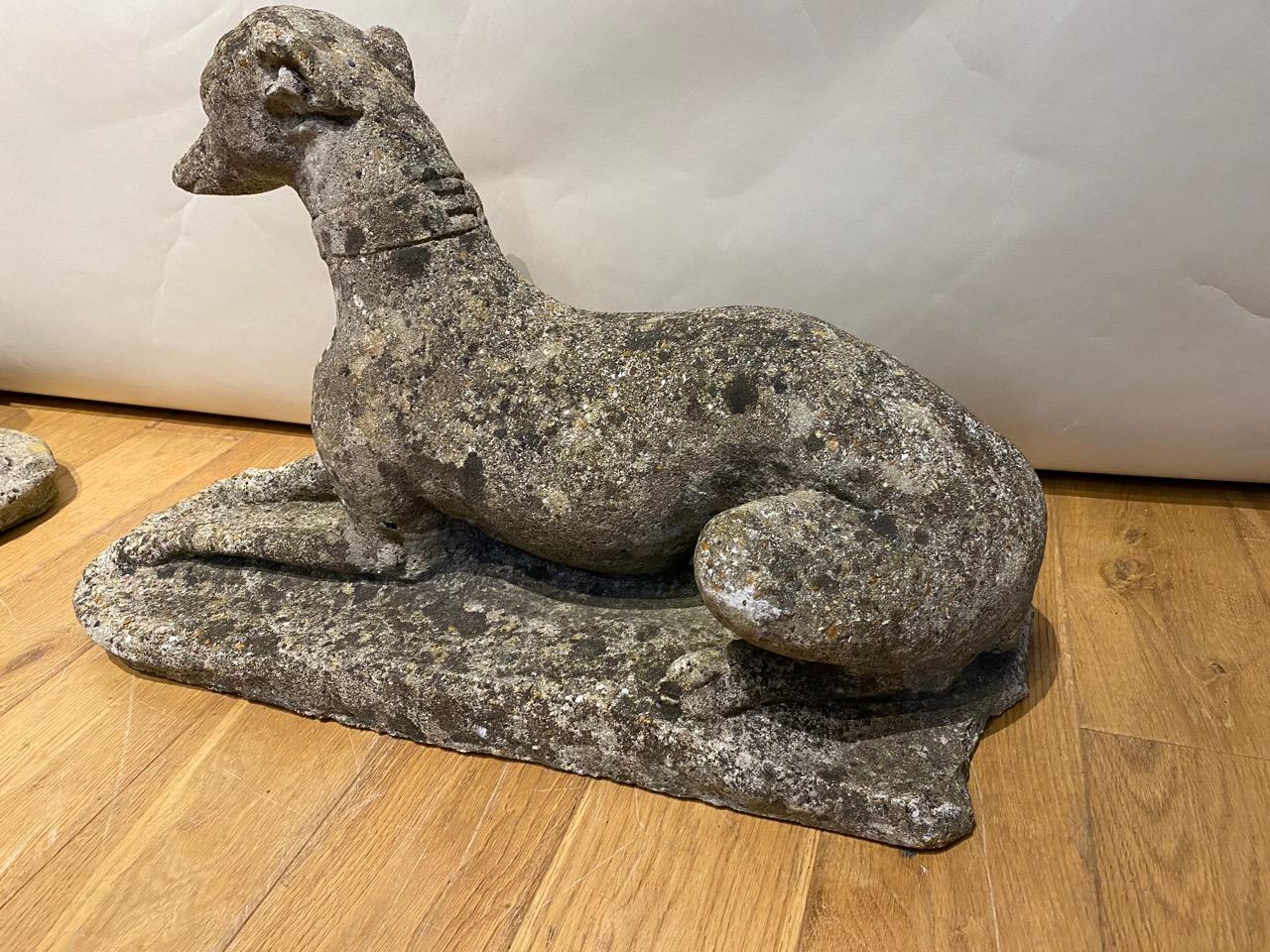 Pair of Compositon Stone Grey Hounds