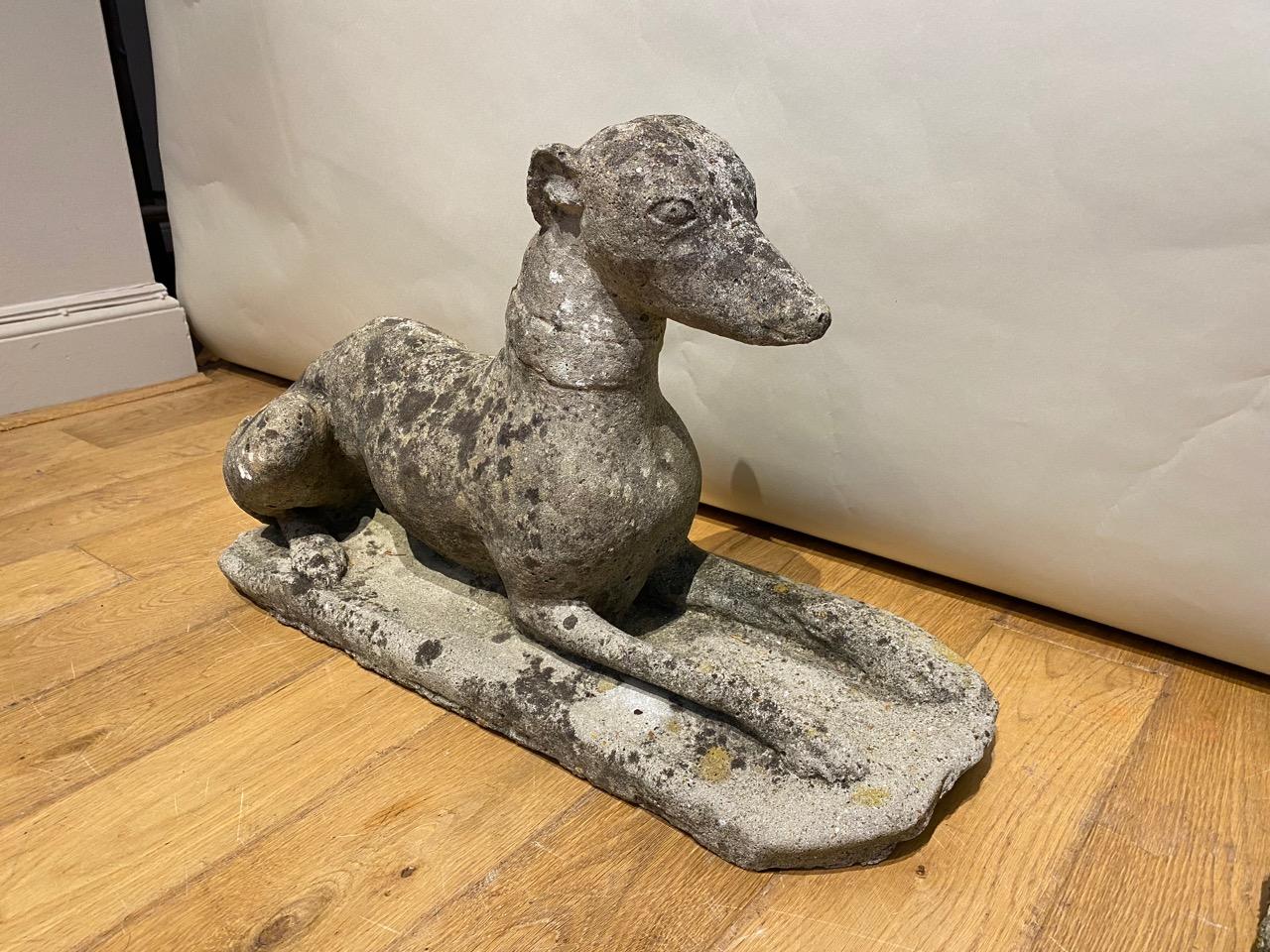 Pair of Compositon Stone Grey Hounds