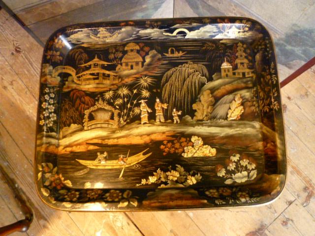 Papier Mache Tray on Stand