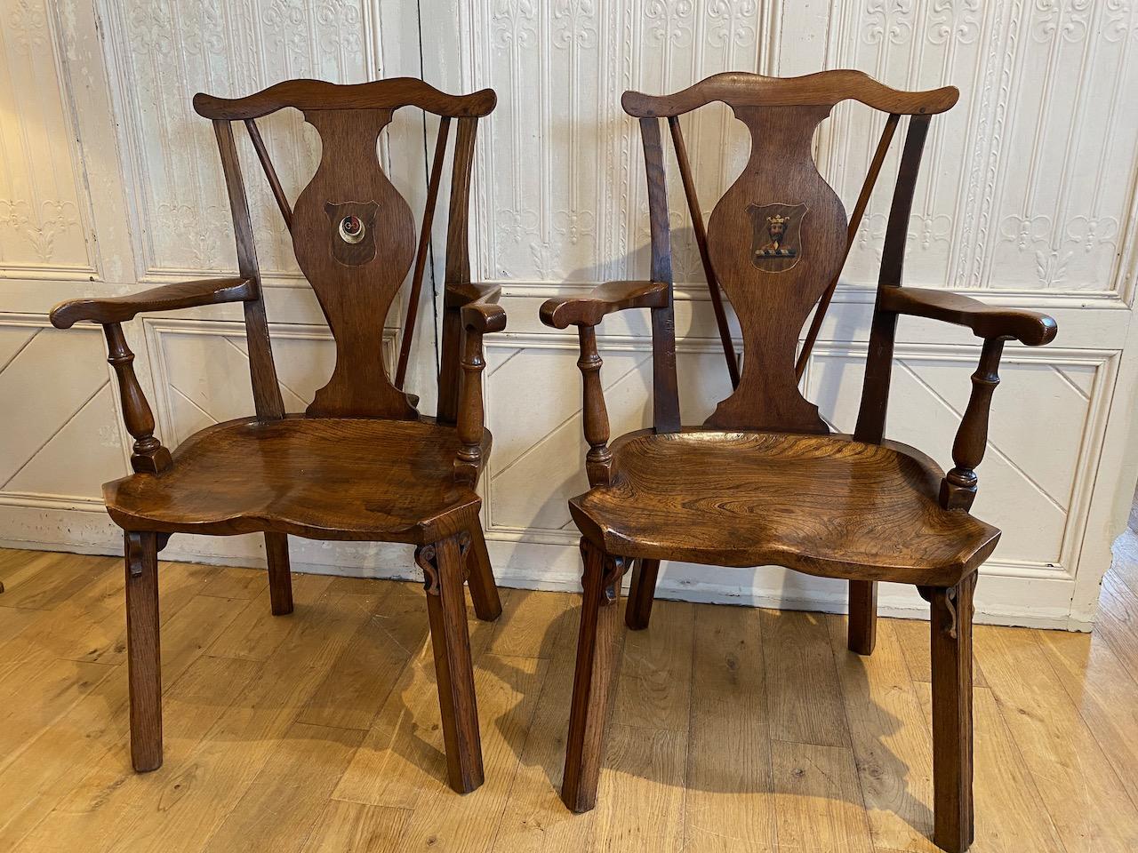 Set of Six  William IV Armorial Chairs
