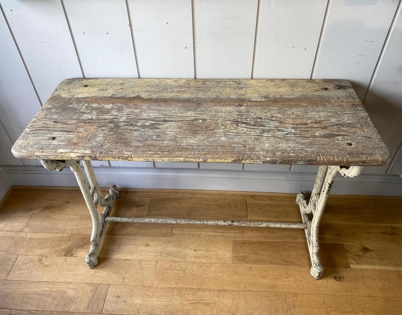 Victorian Pine and Cast Iron Table